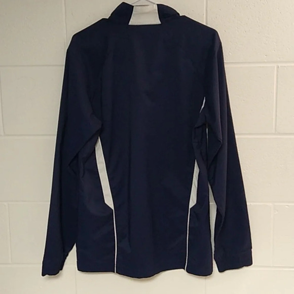UNDER ARMOUR 1/4 ZIP, NAVY & WHITE, WIND, ATHLETIC JACKET - Picture 2 of 9
